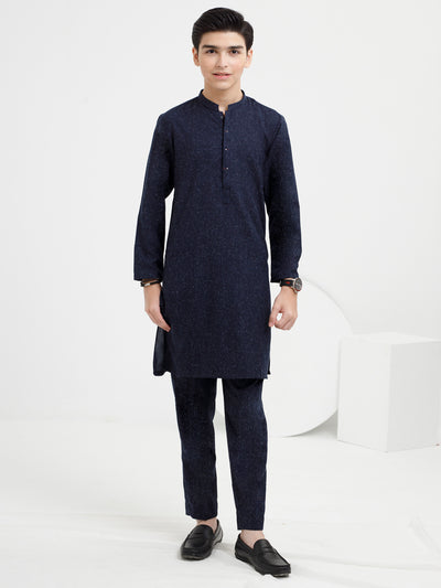 Dark Blue Blended Kurta Trouser - ALT-KT-064