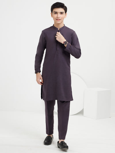 Dark Purple Blended Kurta Trouser - ALT-KT-058B