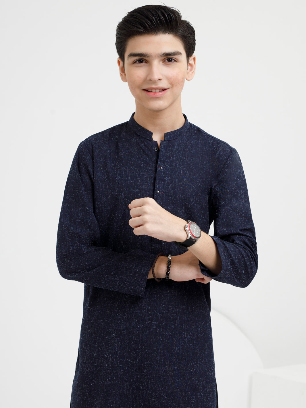 Dark Blue Blended Kurta Trouser - ALT-KT-064