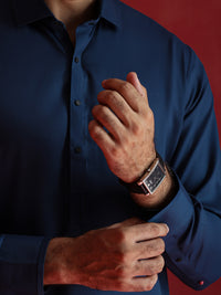 Dark Blue Kameez Shalwar - ALWA-KS-737