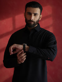 Black Kameez Shalwar - ALWA-KS-693
