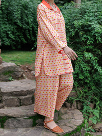 Peach Cotton Co-Ord Set - AWP-2PS-SLKS-1056
