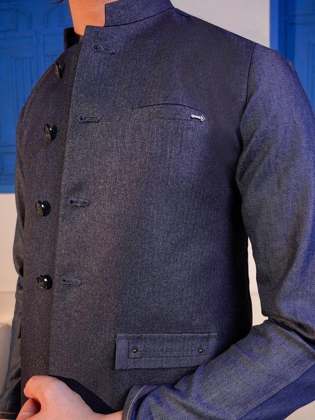 Dark Blue Blended Waistcoat - ALT-WC-013