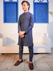 Indigo Blended Kurta Trouser - ALT-KT-067