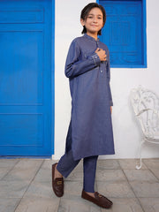 Blue Blended Kurta Trouser - ALT-KT-066