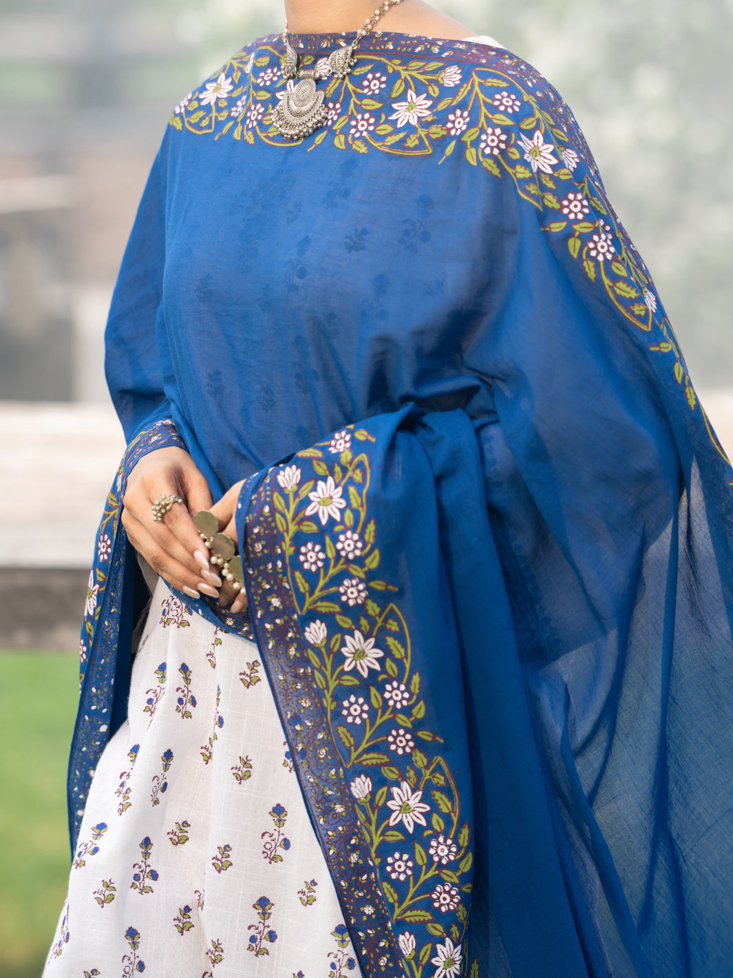 White Cotton Cambric 3Pc Stitched - AWP-3PS-1031