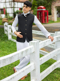 Black Plain Waistcoat - ALET-WC-1001-R3