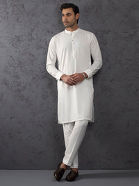 White Plain Kurta Trouser - ALET-KT-1001-R4