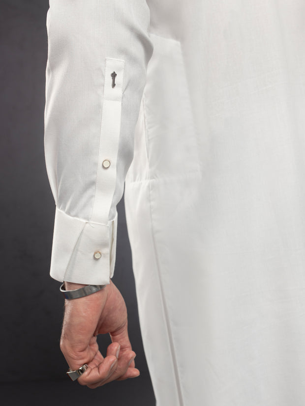 White Plain Kurta Trouser - ALET-KT-1001-R1