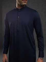 Midnight Blue Plain Kurta Trouser - ALET-KT-1003-R1