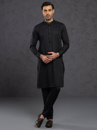 Black Blended Kurta Trouser - ALET-KT-1004-R2