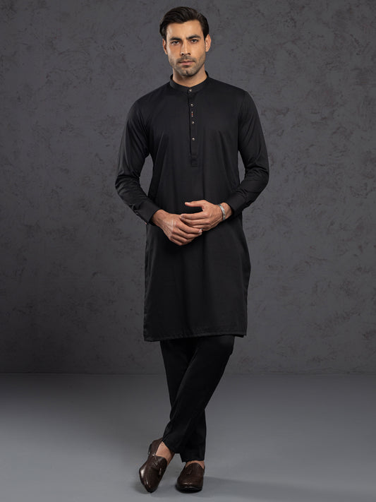 Black Blended Kurta Trouser - ALET-KT-1004-R2