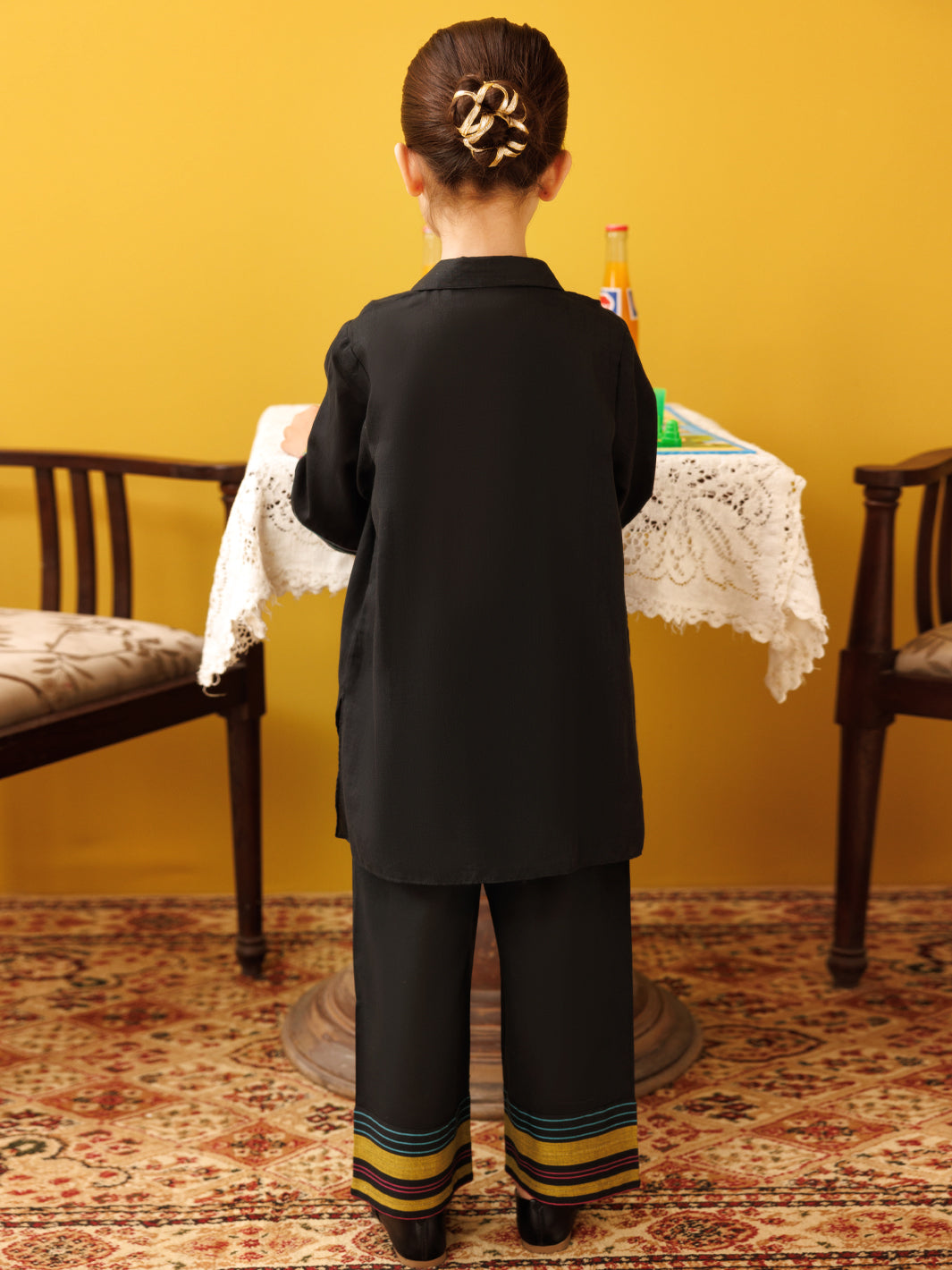Black Yarn Dyed 2 Piece Stitched - ALGR-2PS-LKS-1017