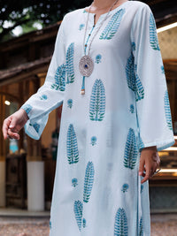 Sky Blue Cotton Dobby Square 2Pc Stitched - AL-2PS-LKS-1023