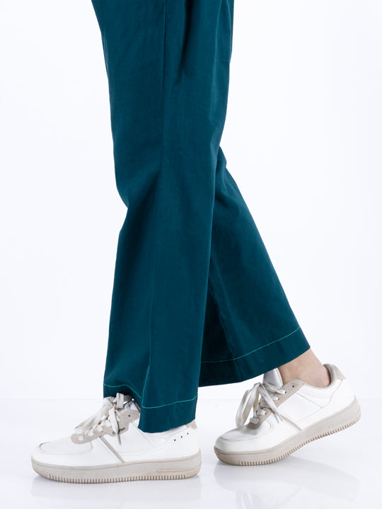 Dark Green Cambric Girl Trousers - ALT-T-1025 - Almirah Online