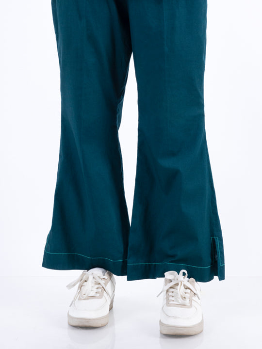 Dark Green Cambric Girl Trousers - ALT-T-1025 - Almirah Online