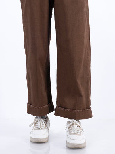 Dark Brown Cambric Girl Trousers - ALT-T-1026