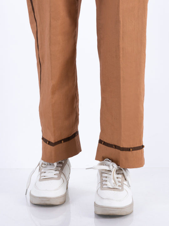 Khaki Cambric Girl Trousers - ALT-T-1027 - Almirah Online