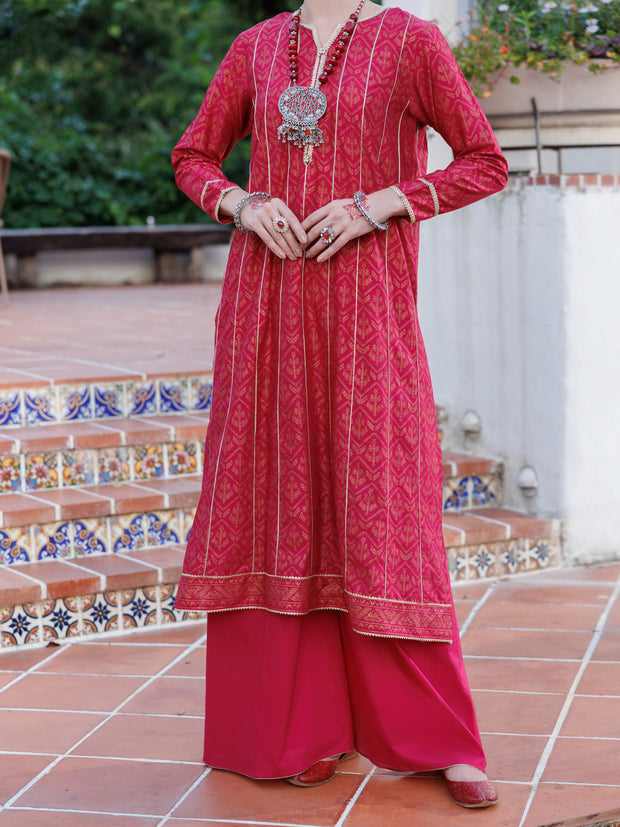 Fuchsia Lawn Kurti - AL-LK-1029