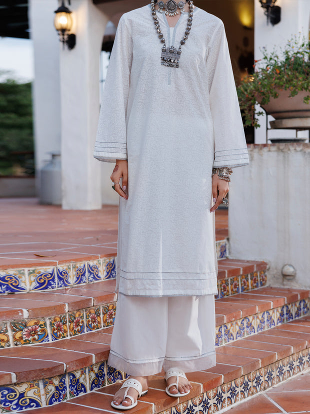 White Lawn Kurti - AL-LK-1030