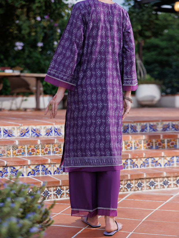 Purple Lawn Tunic - AL-LK-1032