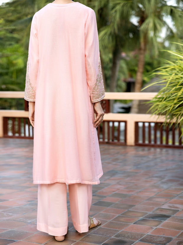 Pink Khaddi Net Tunic - AL-LK-1034