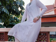 Light Purple Khaddi Net Tunic - AL-LK-1036