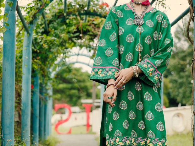 Green Lawn Kurti - AL-LK-1039