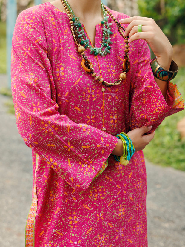 Pink Lawn Kurti - AL-LK-1040