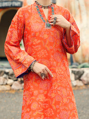 Orange Lawn Kurti - AL-LK-1041