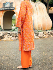 Orange Lawn Kurti - AL-LK-1041