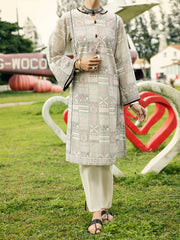 Off White Lawn Kurti - AL-LK-1043