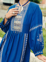 Blue Dobby Kurti - AL-LK-1045