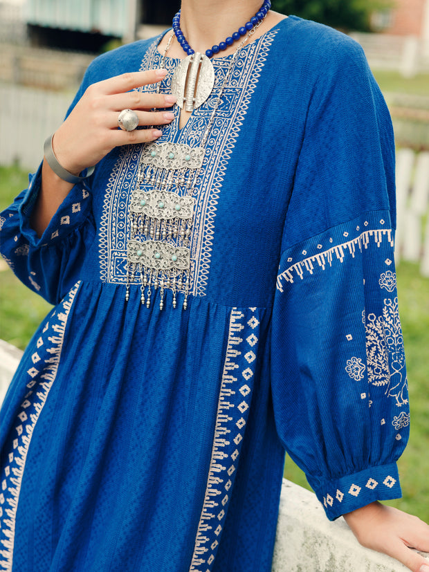 Blue Lino Kara Kurti - AL-LK-1045