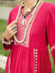 Pink Lino Kara Kurti - AL-LK-1047