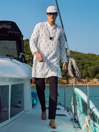 White Cotton Kurta - AL-K-1064B