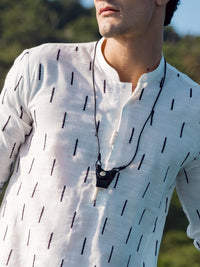 White Cotton Kurta - AL-K-1064B