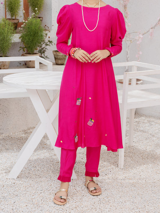 Pink Velvet 2 Piece Stitched - ALT-2PS-LKS-1069