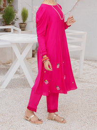 Pink Velvet 2 Piece Stitched - ALT-2PS-LKS-1069