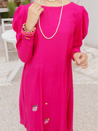 Pink Velvet 2 Piece Stitched - ALT-2PS-LKS-1069