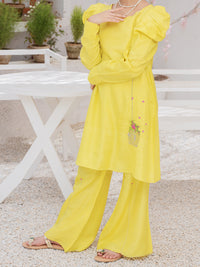 Lemon Raw Silk 2 Piece Stitched - ALT-2PS-LKS-1072