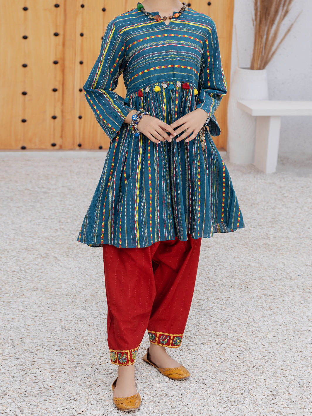 Teal Dobby 2 Piece Stitched - ALP-2PS-LKS-1079