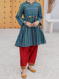 Teal Dobby 2 Piece Stitched - ALP-2PS-LKS-1079