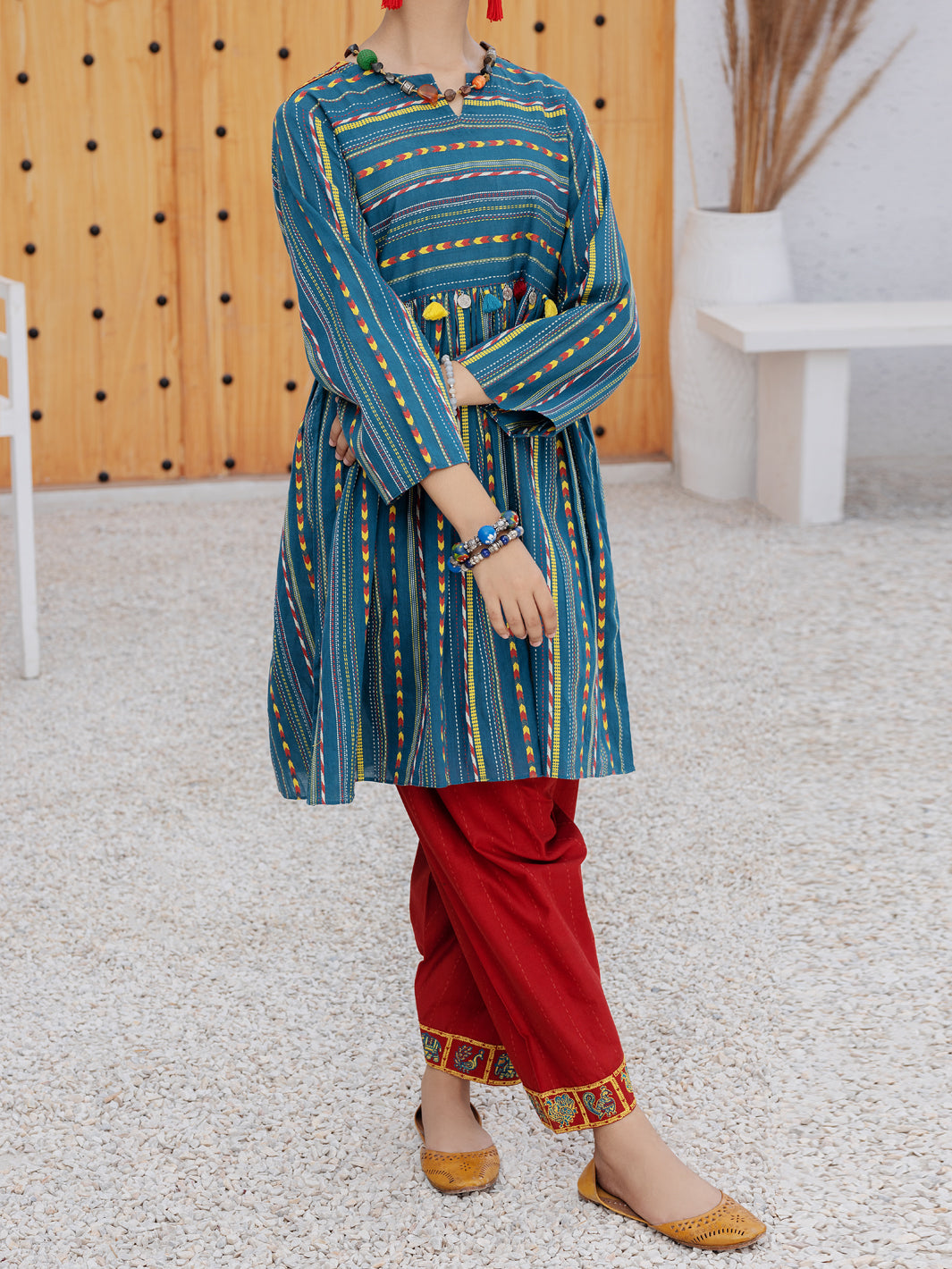 Teal Dobby 2 Piece Stitched - ALP-2PS-LKS-1079