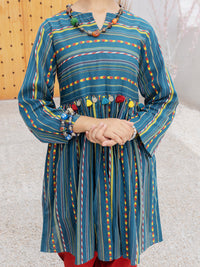 Teal Dobby 2 Piece Stitched - ALP-2PS-LKS-1079