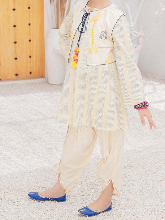 Off White Cotton Jacquard 2 Piece Stitched - ALP-2PS-LKS-1080