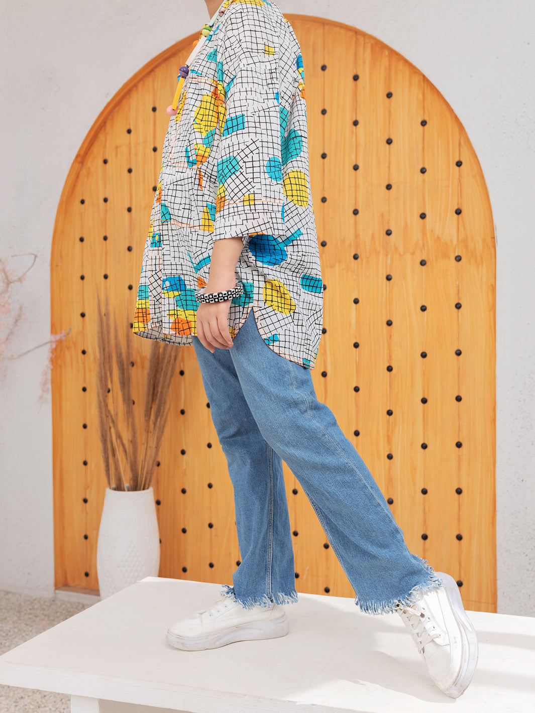 Multicolor Cambric Kurti - ALT-LK-1085