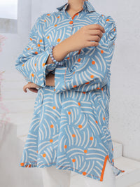 Aqua Blue Cambric Kurti - ALT-LK-1086