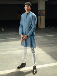 Blue Blended Kurta - AL-K-1087