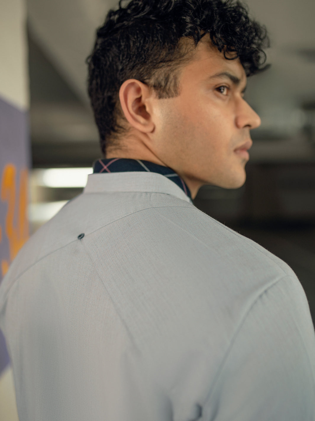 Light Grey Blended Kurta - AL-K-1088